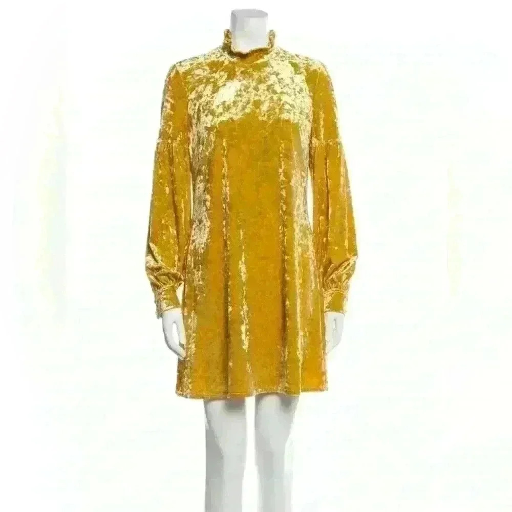 Derek Lam 10 Crosby Mock Neck Velvet Mini Dress